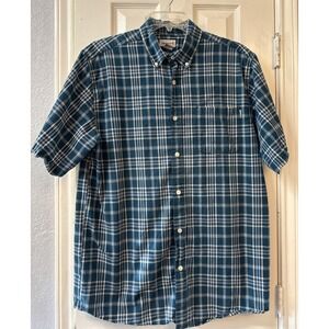 Carhartt Plaid Short Sleeve Relaxed‎ Fit Button Down Plaid Shirt Fishing Boat Lg